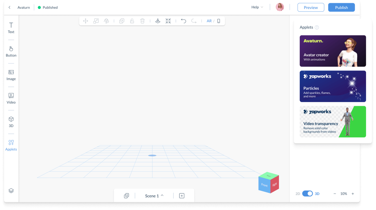 Create immersive 3D web content with zero code