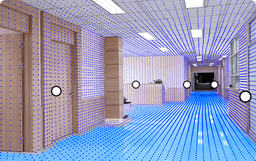 Adding searchable destinations and access rules to a hospital Space
