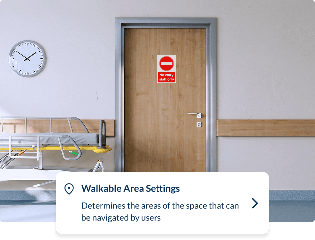Walkable area settings in Spaces, determining which areas of a hospital can be navigated by users