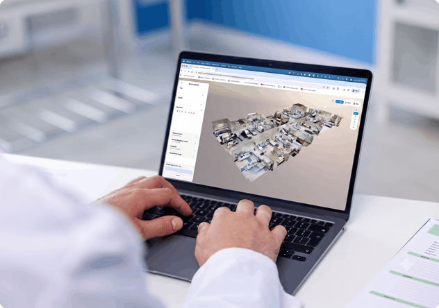 Staff publishing an updated hospital navigation experience from the Spaces editor